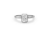 Radiant Bezel 0.5 CT 14k or 18k Whitegold Ring w. Lab-Grown Diamond
