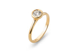 Bezel 0.5 CT 14k or 18k Gold Ring w. Lab-Grown Diamond