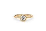 Bezel 0.5 CT 14k or 18k Gold Ring w. Lab-Grown Diamond
