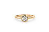 Bezel 0,5 CT 14k eller 18k Guld Ring m. Diamant