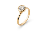 Bezel 1.0 CT 14k or 18k Gold Ring w. Lab-Grown Diamond