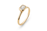 East West Radiant Bezel 14k or 18k Gold Ring w. Lab-Grown Diamond