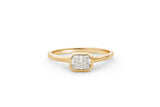 East West Radiant Bezel 14k or 18k Gold Ring w. Lab-Grown Diamond