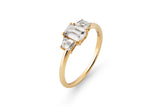 Three Stone 14k or 18k Gold Ring w. Lab-Grown Diamonds