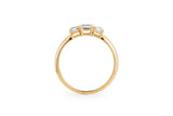 Three Stone 14k or 18k Gold Ring w. Lab-Grown Diamonds