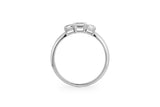 Three Stone 14k or 18k Whitegold Ring w. Lab-Grown Diamonds