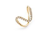 Curvy 14k or 18k Gold Ring w. Lab-Grown Diamonds