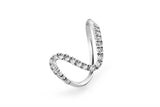 Curvy 14k or 18k Whitegold Ring w. Lab-Grown Diamonds