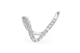 Curvy 14k or 18k Whitegold Ring w. Lab-Grown Diamonds