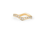 Curved Channel Pavé 14k or 18k Gold Ring w. Lab-Grown Diamonds
