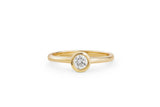 Bezel 0.3 CT 14k or 18k Gold Ring w. Lab-Grown Diamond