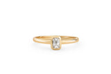 Radiant Bezel 0.3 CT 14k or 18k Gold Ring w. Lab-Grown Diamond