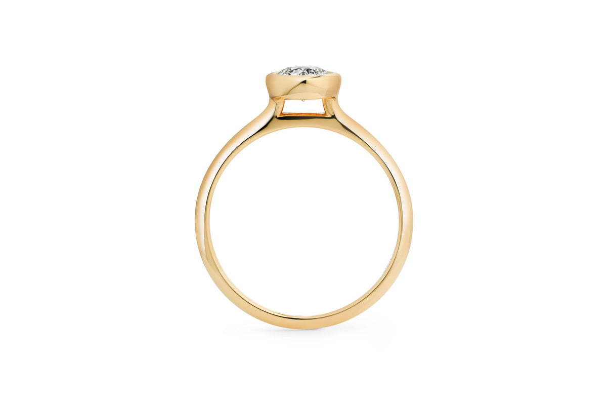 Radiant Bezel 0,3 CT 14k eller 18k Guld Ring m. Lab-Grown Diamant