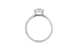 Radiant Bezel 0.3 CT 14k or 18k Whitegold Ring w. Lab-Grown Diamond