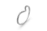 Wishbone 14k or 18k Whitegold Ring w. Lab-Grown Diamonds