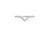 Wishbone 14k or 18k Whitegold Ring w. Lab-Grown Diamonds