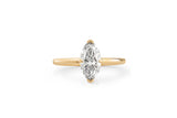 Marquise 1.0 CT 14k or 18k Gold Ring w. Lab-Grown Diamond