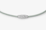 Pavé Cord Green 14k Whitegold Bracelet w. Lab-Grown Diamonds