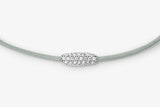 Pavé Cord Grøn 14k Hvidguld Armbånd m. Lab-Grown Diamanter
