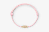 Pavé Cord Pink 14k Gold Bracelet w. Lab-Grown Diamonds