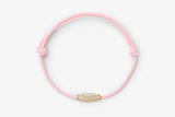 Pavé Cord Pink 14k Guld Armbånd m. Lab-Grown Diamanter