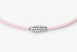 Pavé Cord Pink 14k Whitegold Bracelet w. Lab-Grown Diamonds