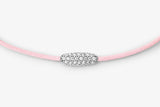 Pavé Cord Pink 14k Hvidguld Armbånd m. Lab-Grown Diamanter