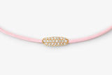 Pavé Cord Pink 14k Gold Bracelet w. Lab-Grown Diamonds