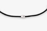 Stone Cord Black 14k Whitegold Bracelet w. Lab-Grown Diamond