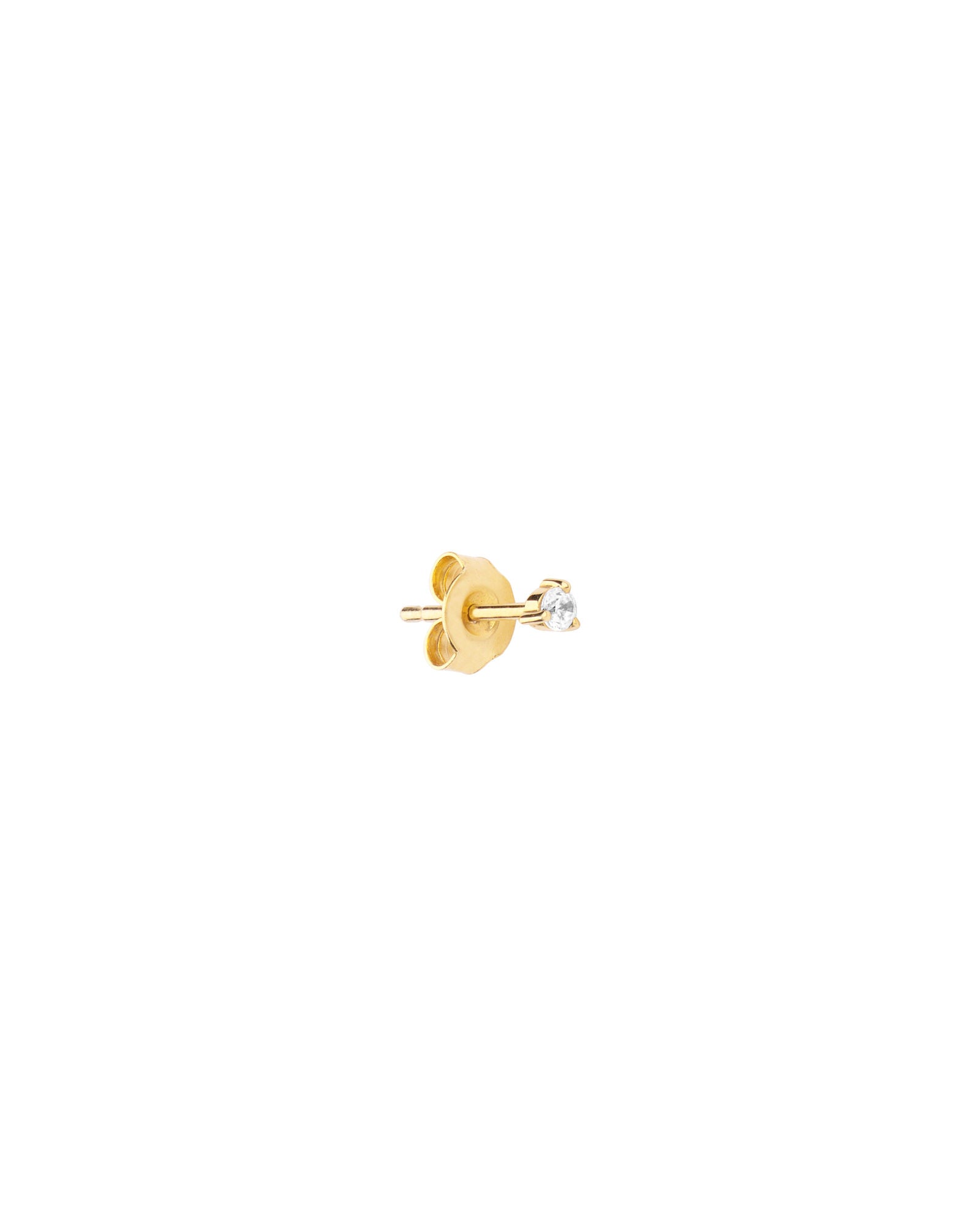 Alba 14K Gold, White Gold or Rose Gold Stud w. Diamond