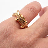 Alligator Pinky 18K Goldring m. Tsavoriten