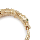 Alligator Wrap 18K Gold Bracelet w. Tsavorite