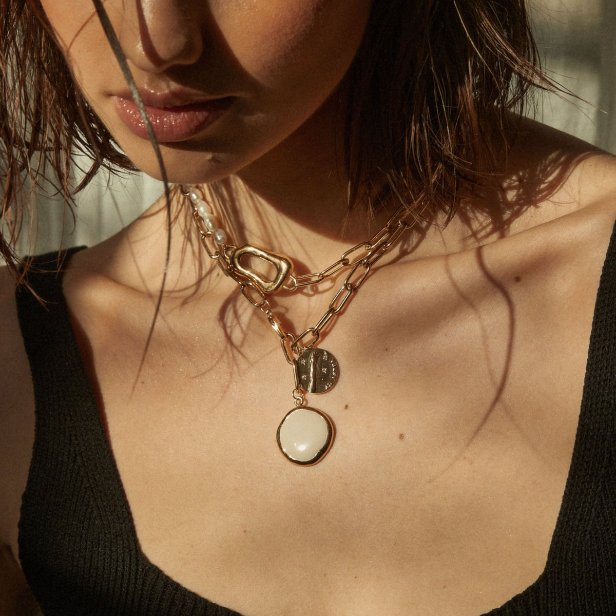 Penelope Gold Plated Halskette w. Zirkonia