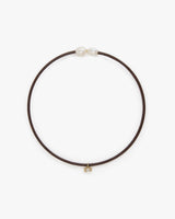 Ancora Tu Brun 9k Guld Halskæde m. Safir