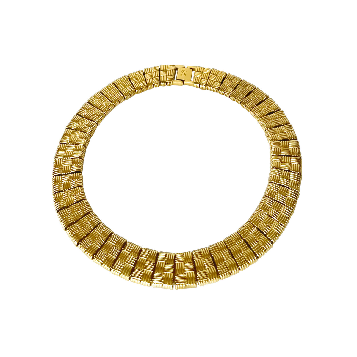Klobig gewebte 18K -goldplattierte Halskette