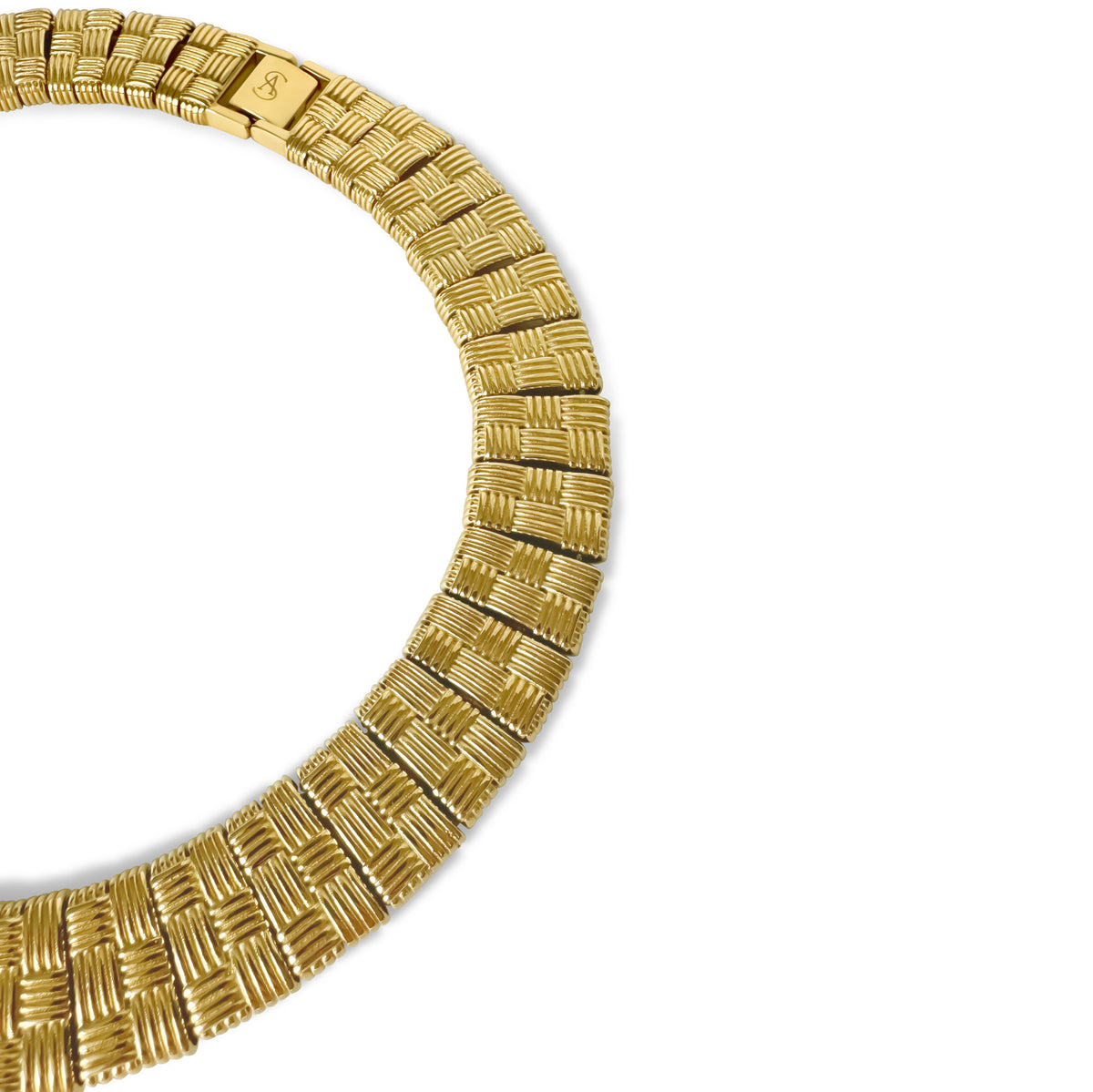 Klobig gewebte 18K -goldplattierte Halskette