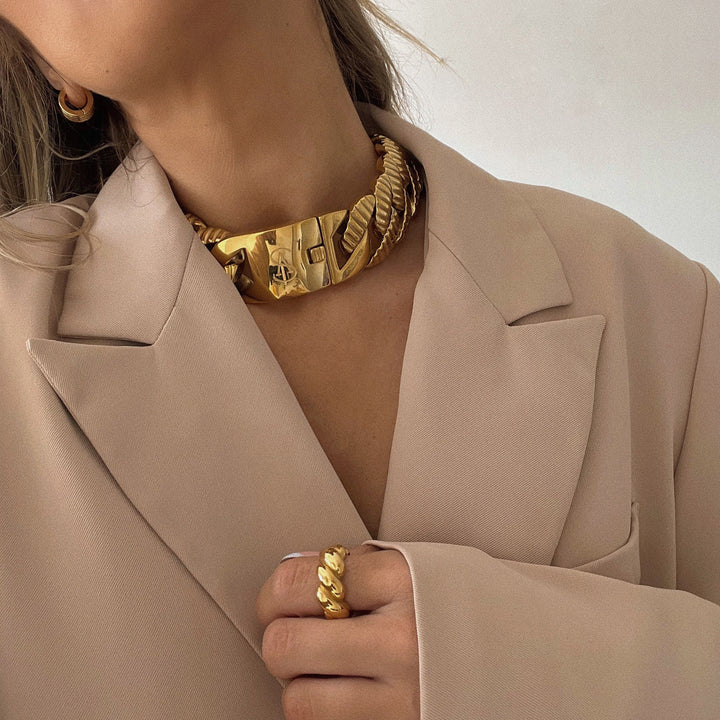 Ridge Chunky Kette 24K Halskette I Vergoldet