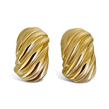 Chunky Ribbed 18K Gold Plated Earrings