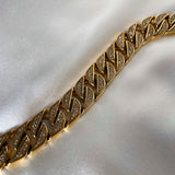 Krystal Chunky Chain 24K Forgyldt Halskæde m. Krystal