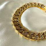 Krystal Chunky Chain 24K Forgyldt Halskæde m. Krystal