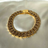 Krystal Chunky Chain 24K Forgyldt Halskæde m. Krystal