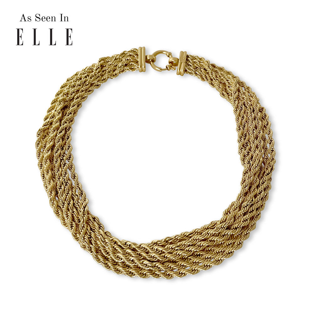 Geschichtetes Seil 18K Gold plattiert Halskette