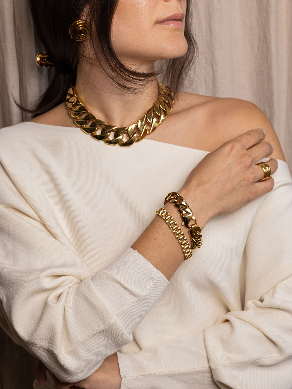 Chunky Chain Link 18K Forgyldt Halskæde