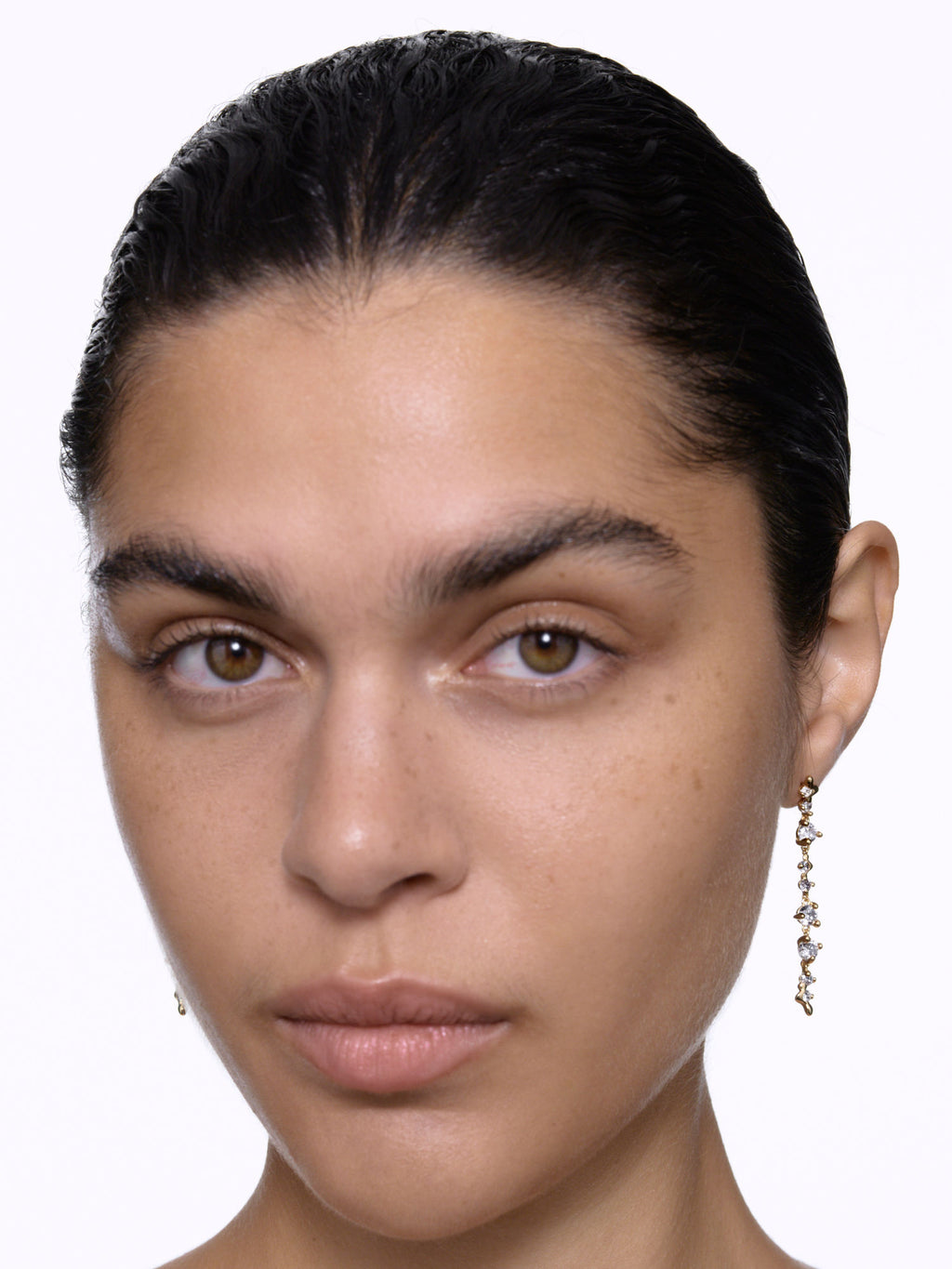 Arctic Large Gold Plated Earring w. Zirconia