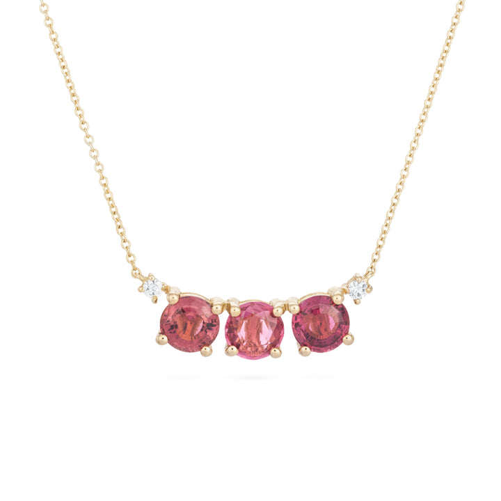 Artisia 18K Gold Necklace w. Tourmaline & Diamonds