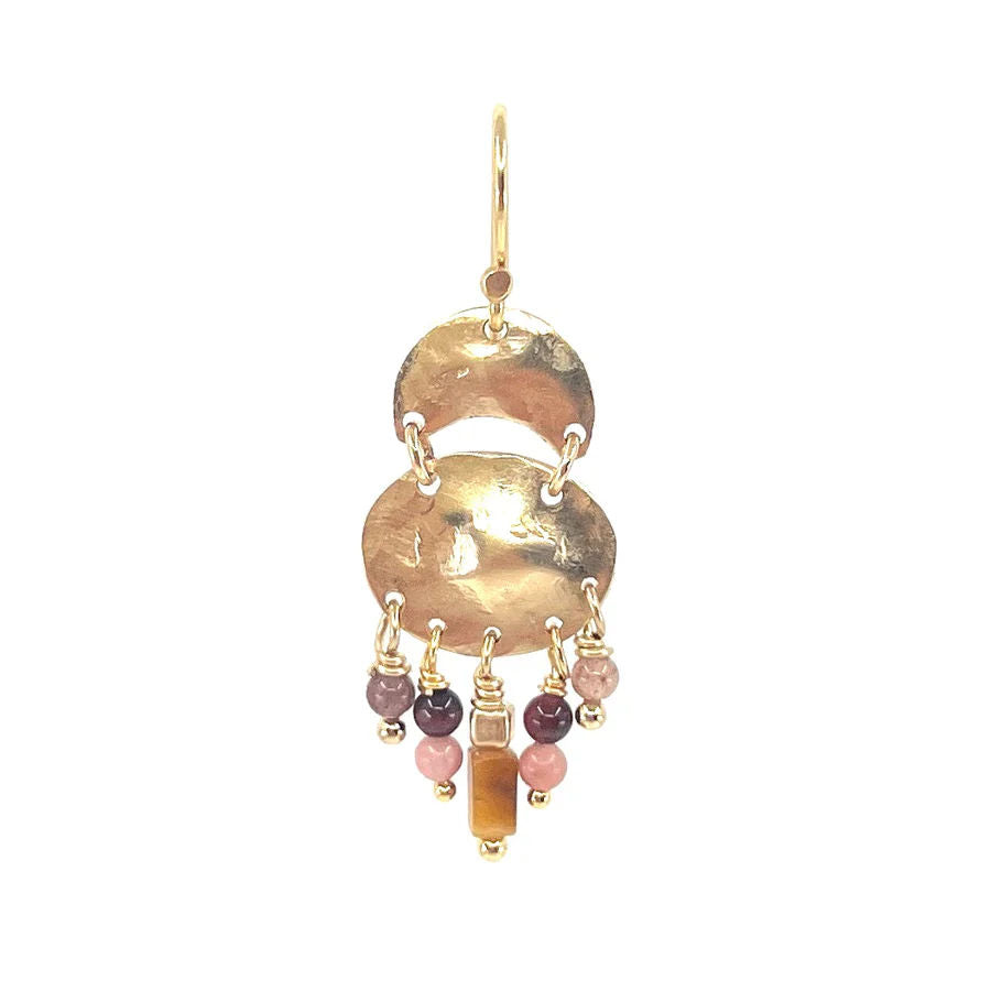 Rina Pink 14K Gold Plated Earring w. Beads