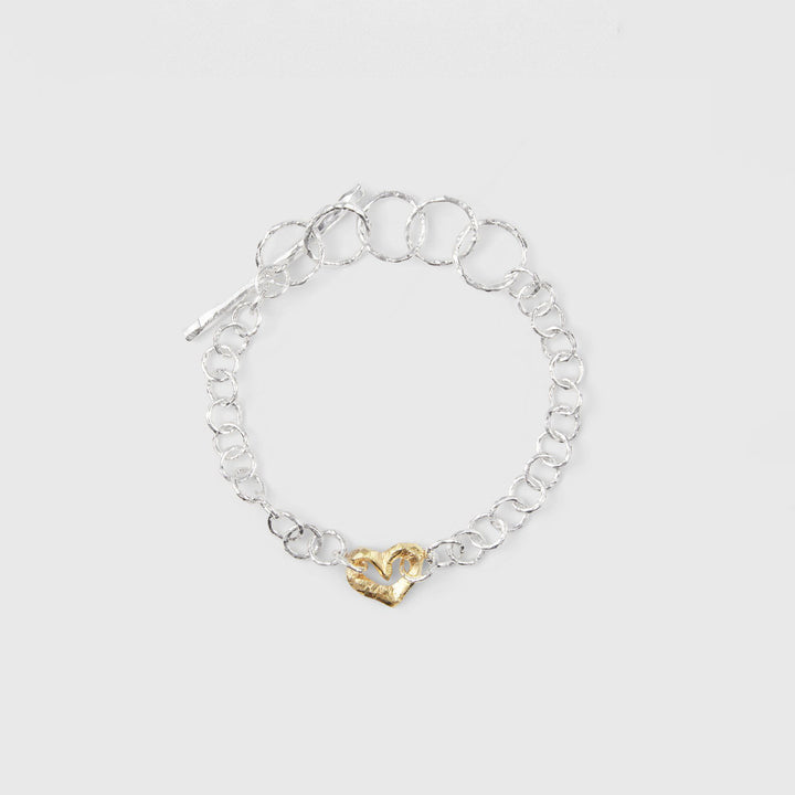 Ringo mini hjerte 18k Guld & Sølv Armbånd