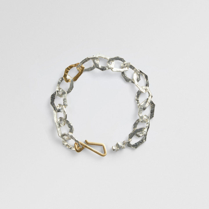 Grim Large 18K Gold & Silver Bracelet w. Gold Link