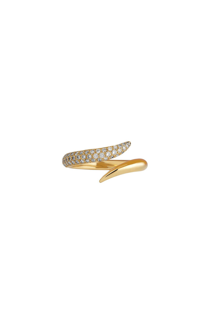 Paved Eboris 18K Gold Ring w. Lab-Grown Diamonds
