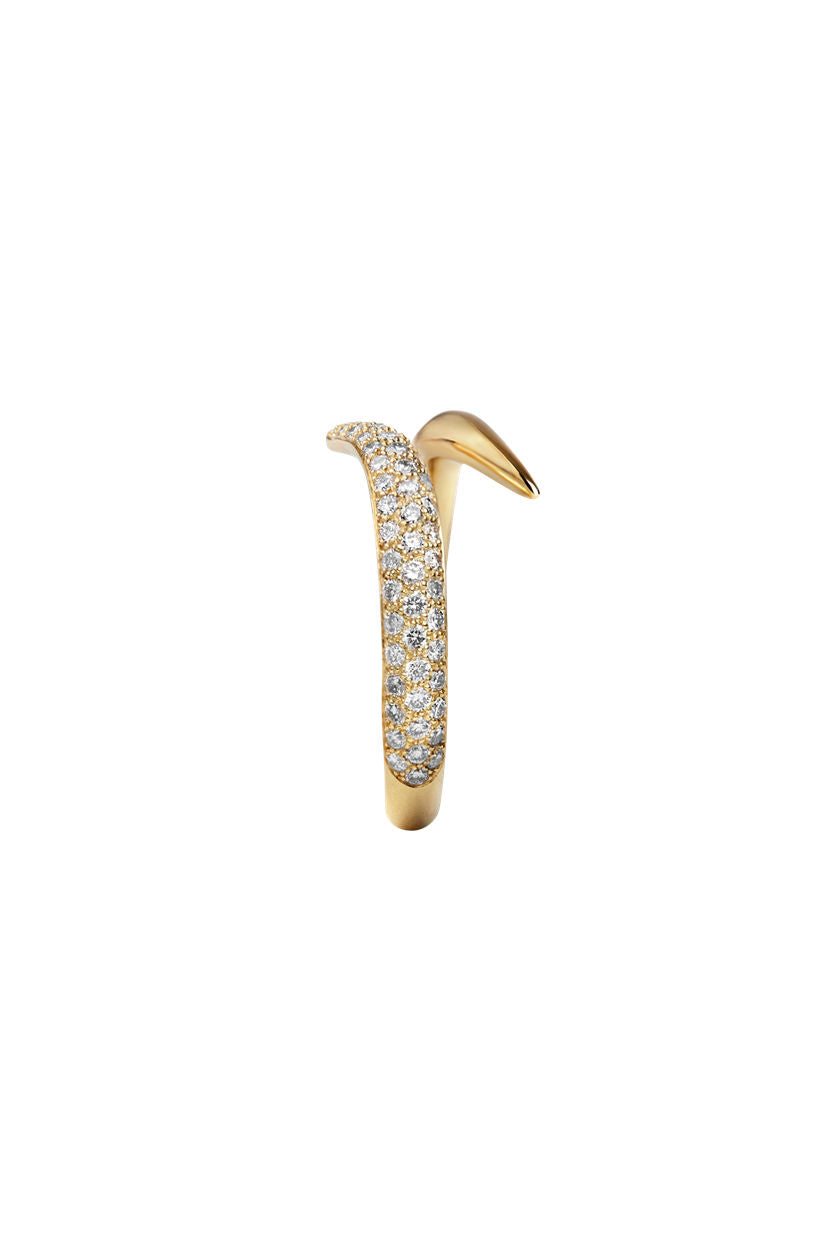 Paved Eboris 18K Gold Ring w.Diamonds